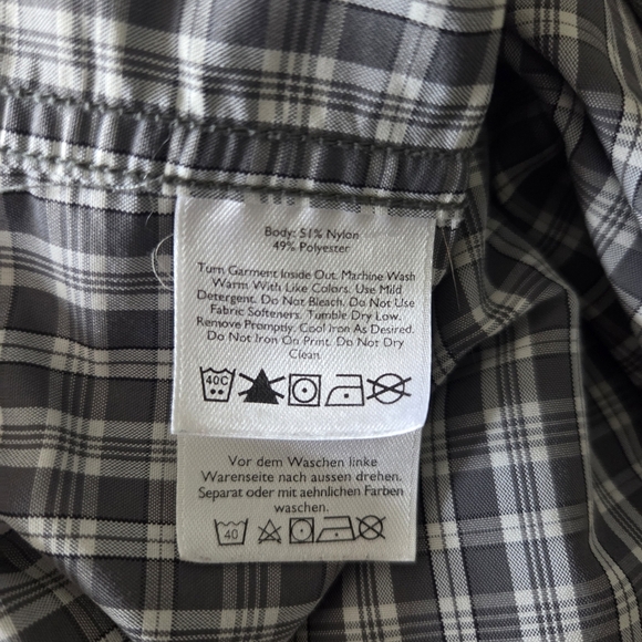 Eddie Bauer Black and White Plaid Casual Shirt Size 2XL - Picture 4 of 5